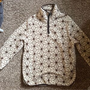 Mountains and Isles Geometric Print Fleece Pullover